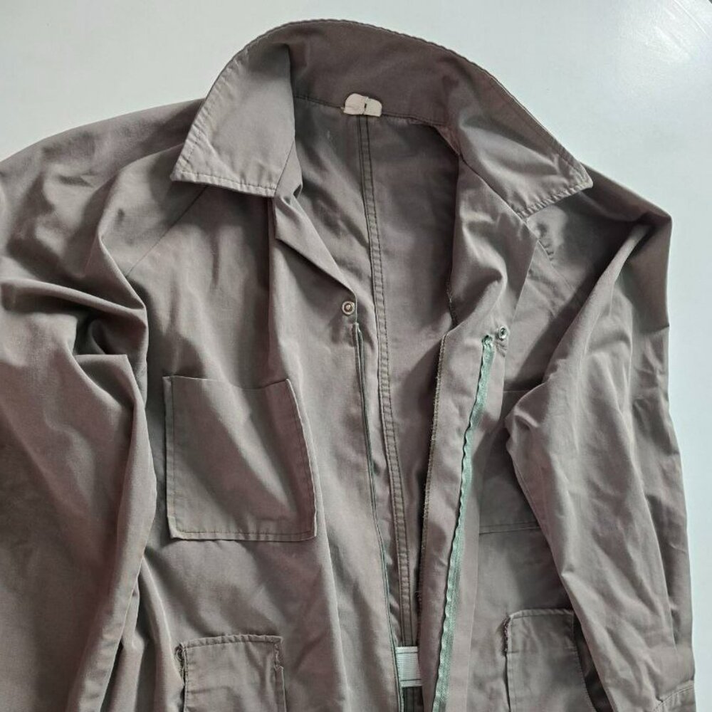 Vintage Gray Utility Workwear Coveralls - Unisex Long Sleeve